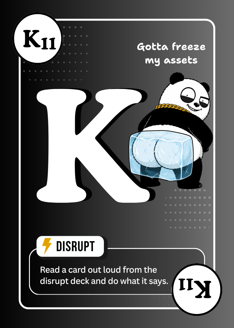 Delulu card: Gotta freeze my assets